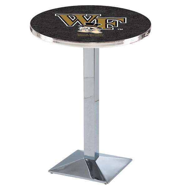 42" Chrome Wake Forest Pub Table